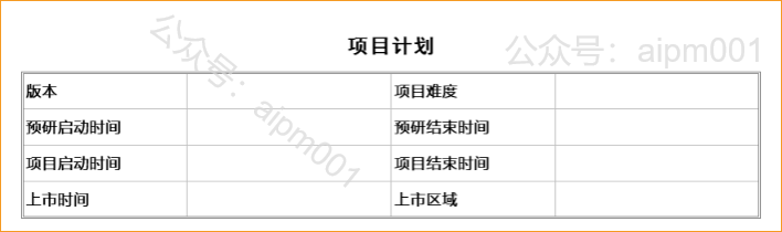 项目计划
